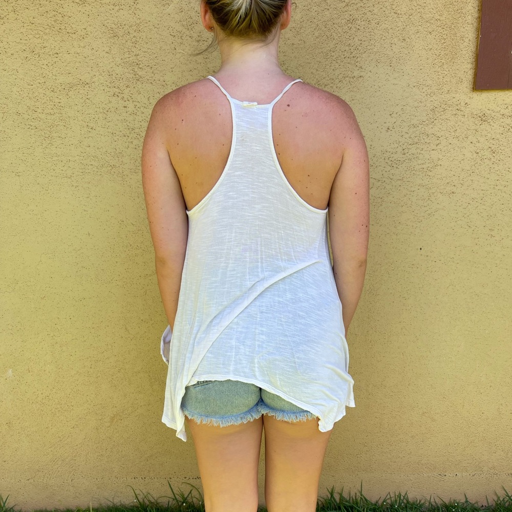 Long white tank. Beach cover up or top! Size S